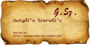 Gulyás Szervác névjegykártya