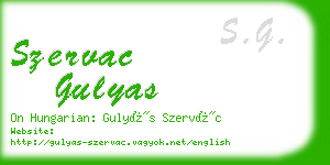 szervac gulyas business card